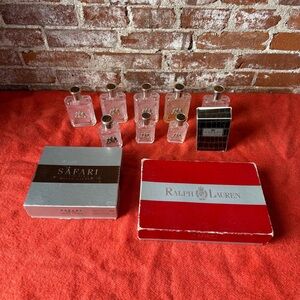 Ralph Lauren Safari Fragrance Collection with Red and Silver Accents